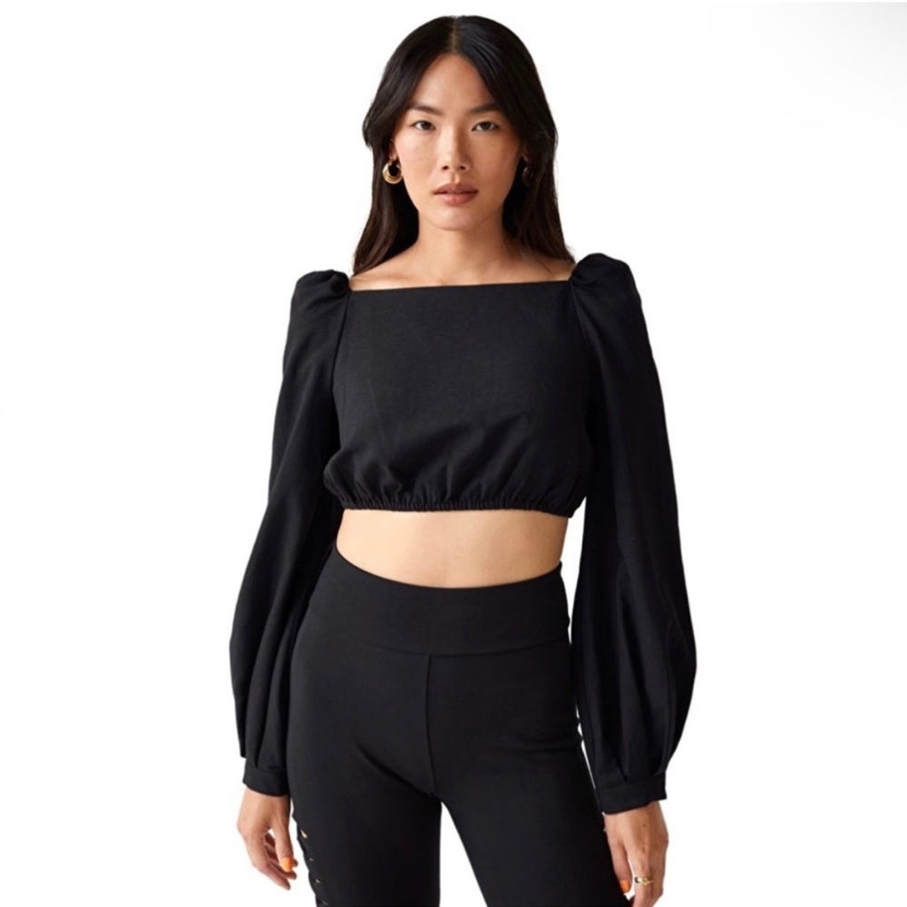 & Other Stories Balloon Sleeve Crop Top